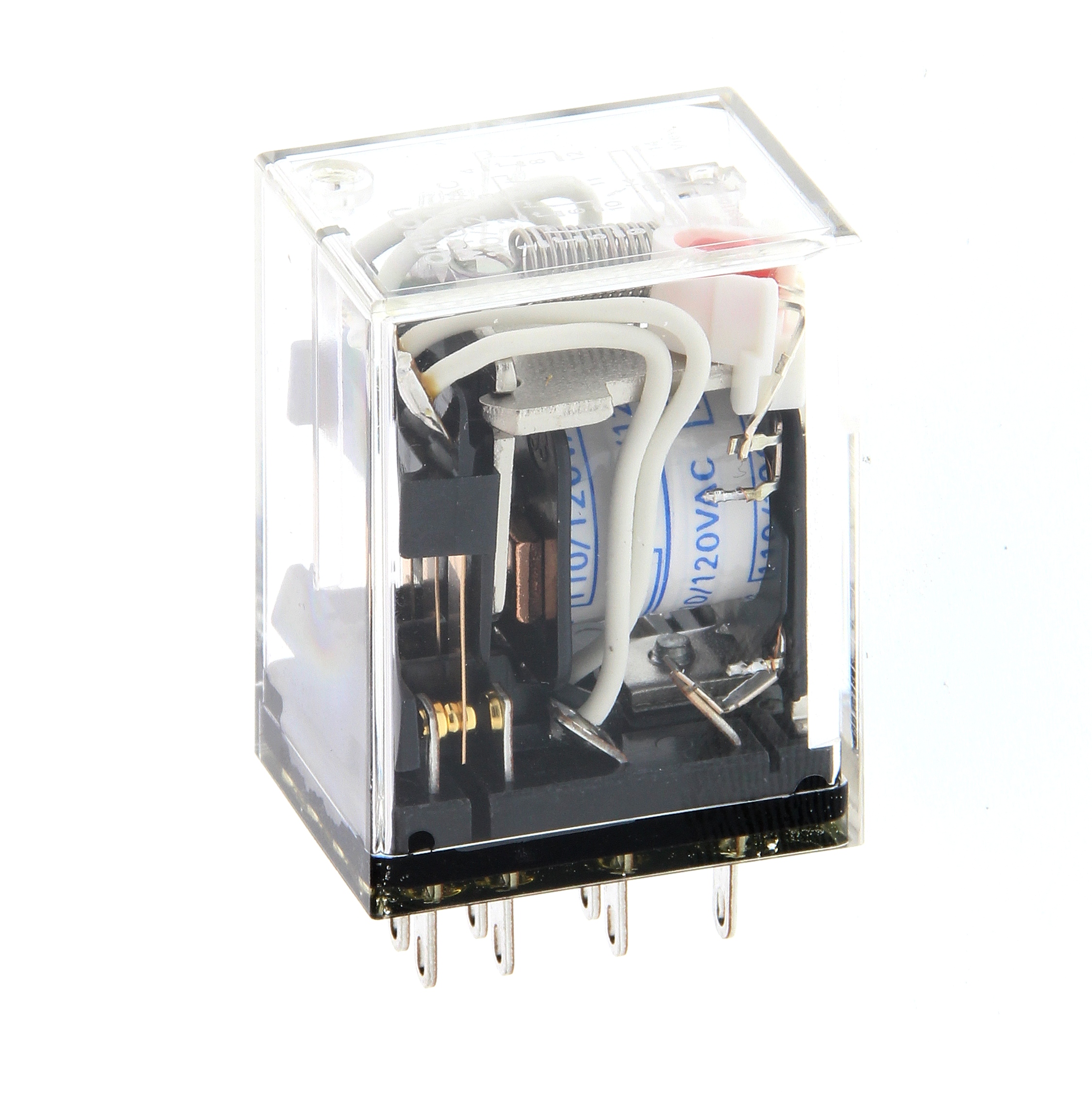 Relay, plug-in, 8-pin, DPDT, 10 A, LED indicator, test button